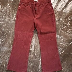 Madewell Corduroy Pants in Deep Red